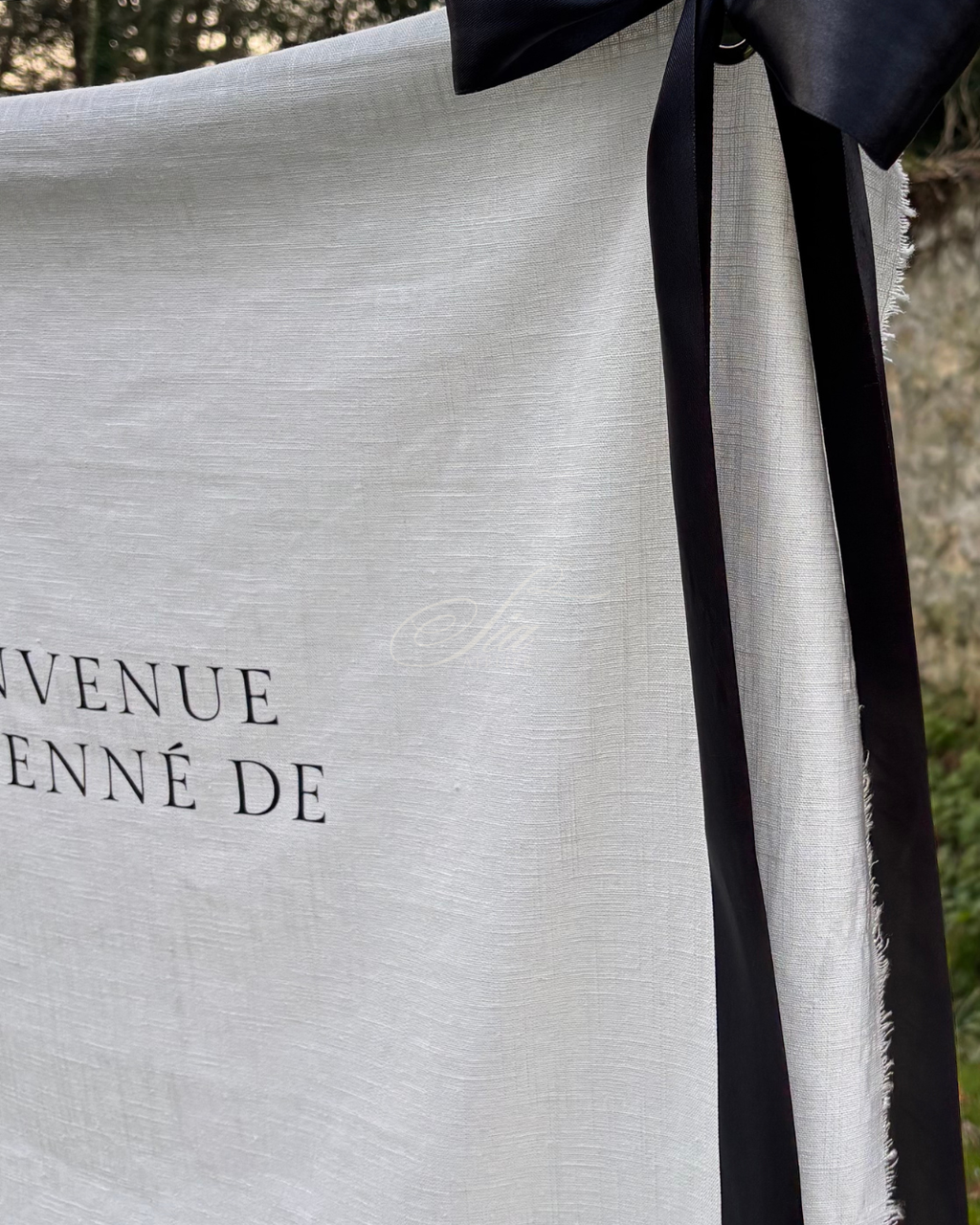 Le Bienvenue - Tissu personnalisé 100% Lin