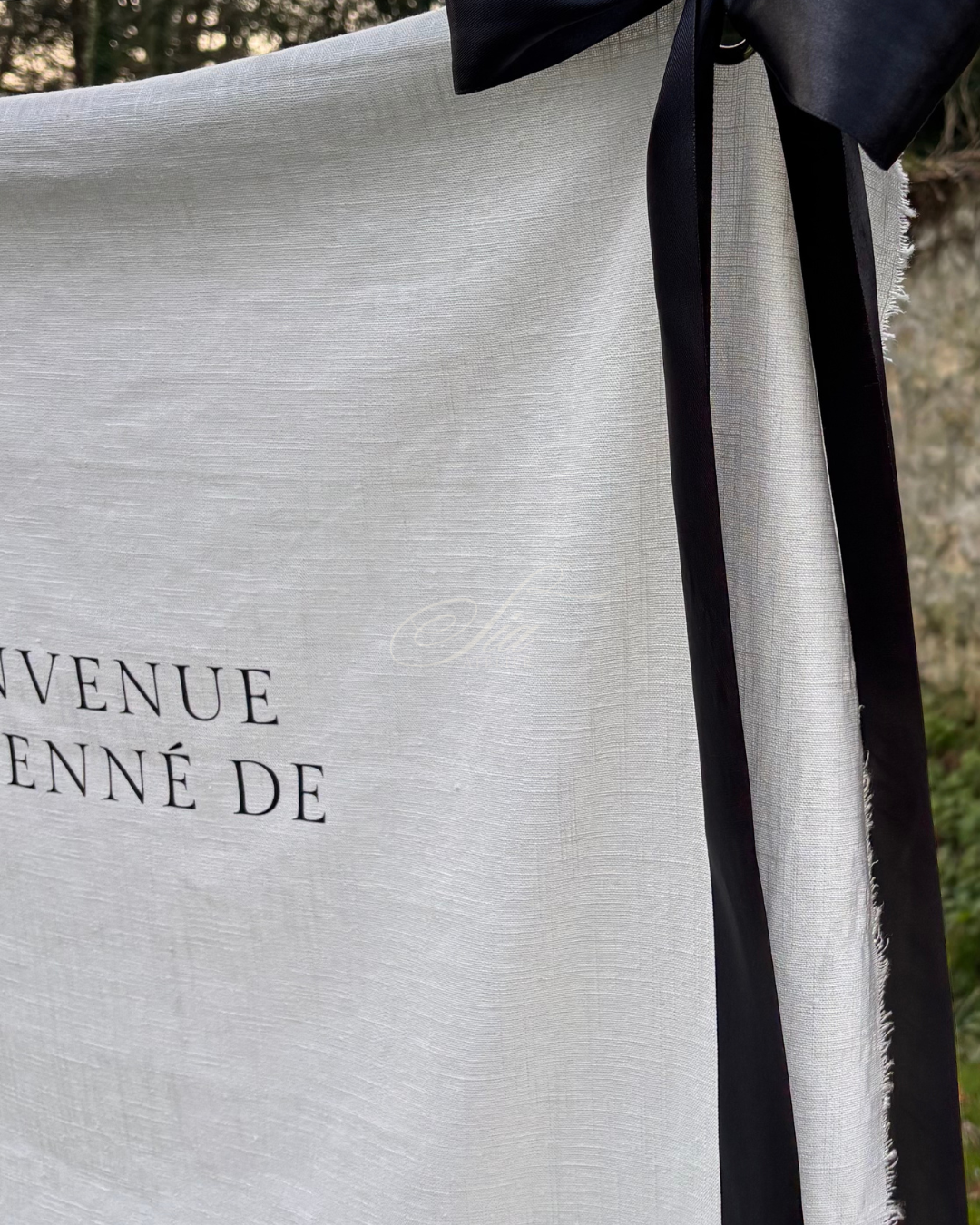 Le Bienvenue - Tissu personnalisé 100% Lin