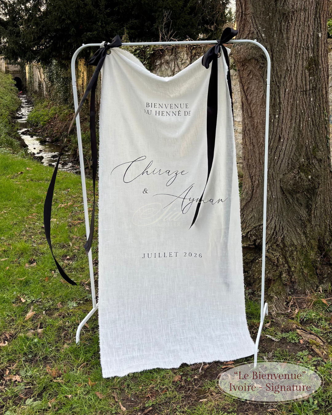 Le Bienvenue - Tissu personnalisé 100% Lin