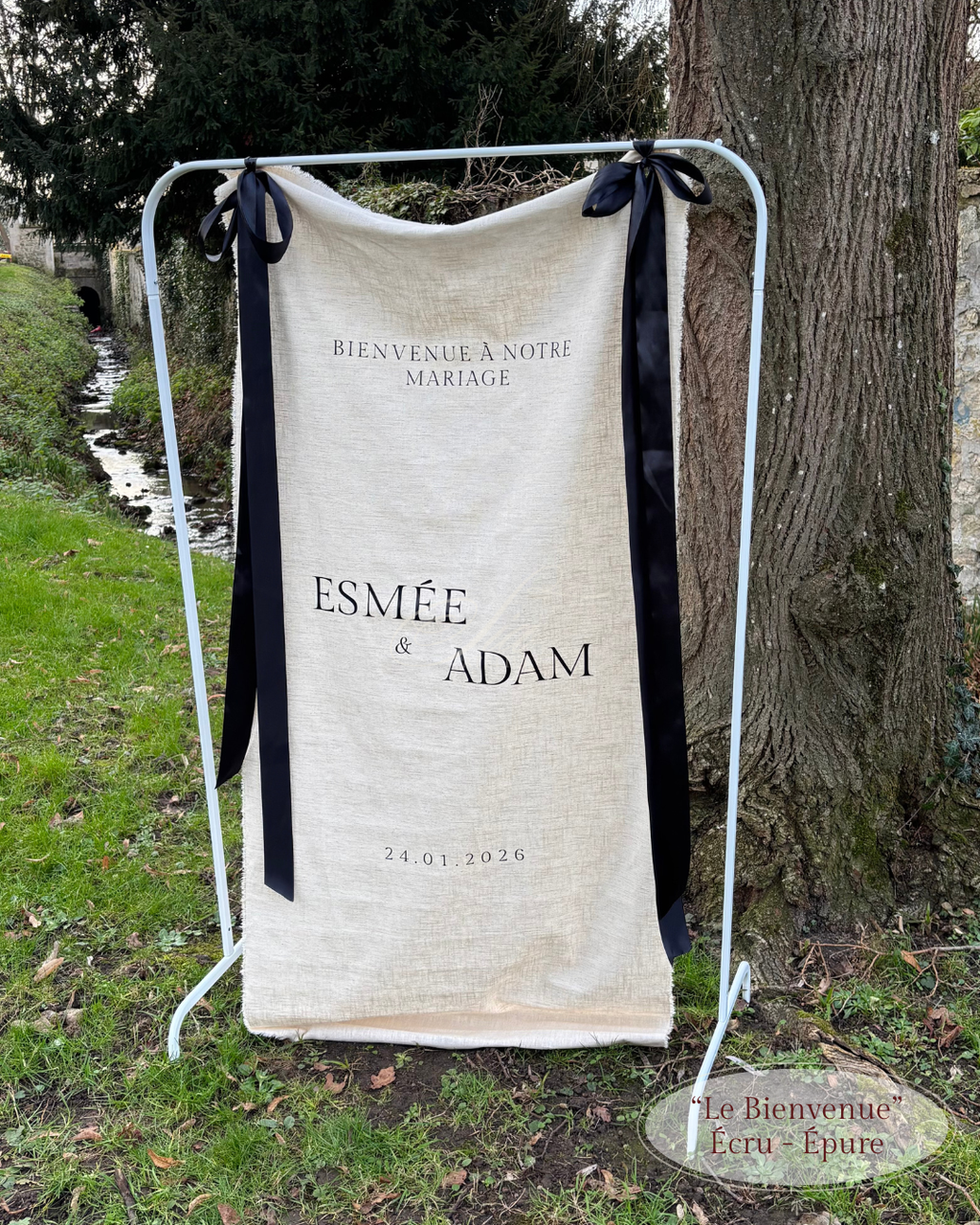 Le Bienvenue - Tissu personnalisé 100% Lin