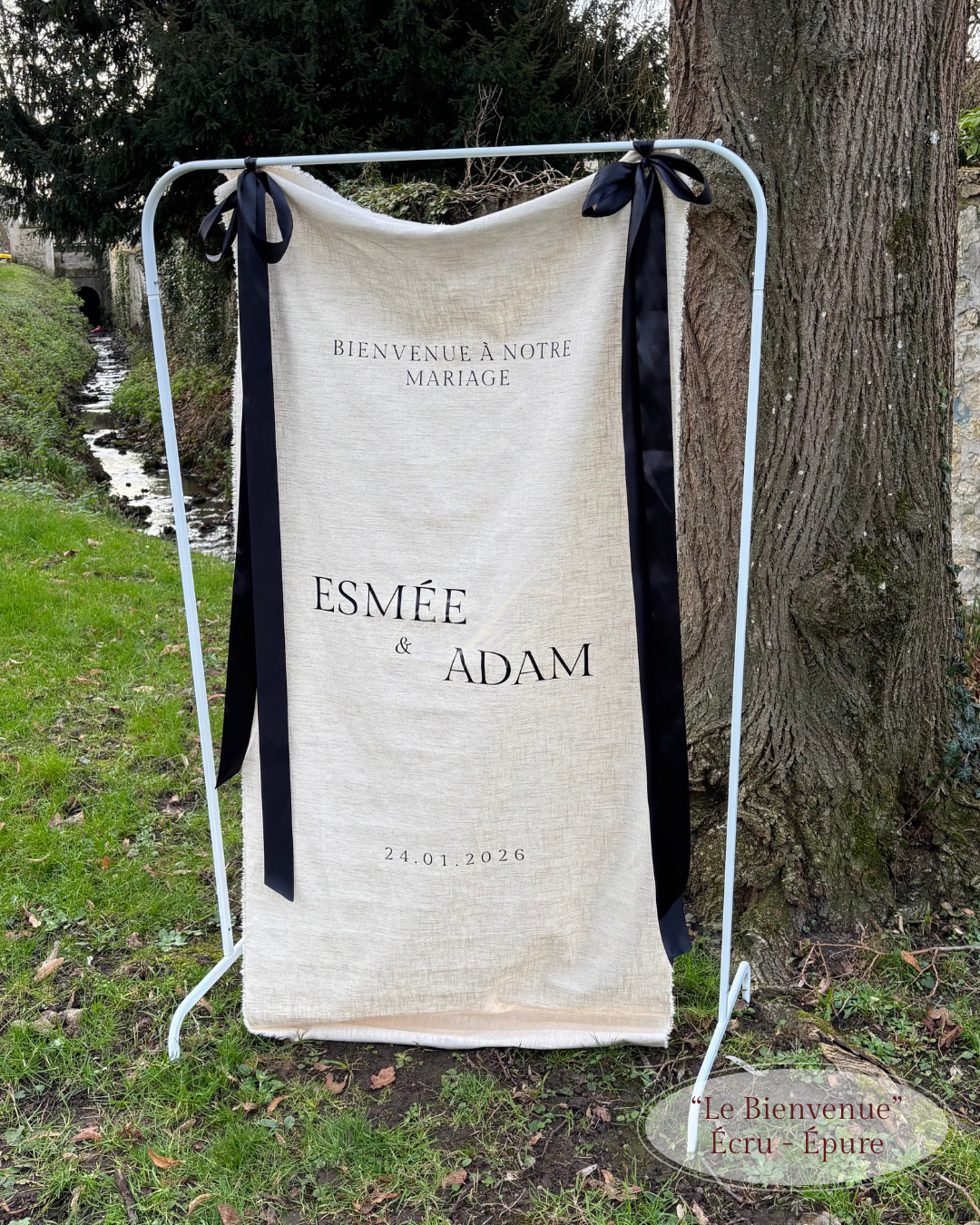 Le Bienvenue - Tissu personnalisé 100% Lin